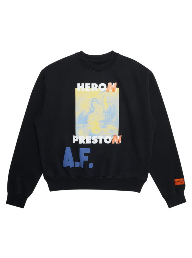 Sweatshirt HERON PRESTON A.F. Authorized Crewneck Fekete | HMBA016S22JER0031015
