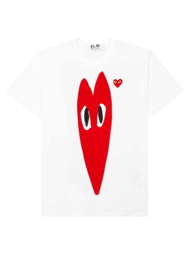 Póló Comme des Garçons PLAY Red Emblem Long Heart T-Shirt Fehér | AZ T224 051 1