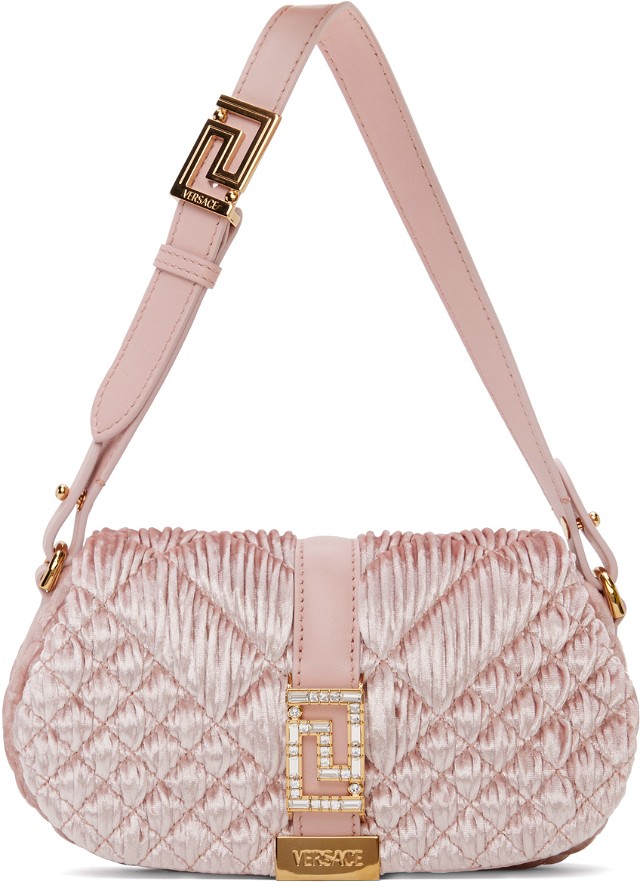 Kézitáskák Versace Pink Greca Goddess Velvet Mini Bag Rózsaszín | 1010951_1A09619_1PG4V