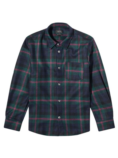 Kabátok A.P.C. Valerian Check Overshirt Zöld | WOAQU-H02764-KAF