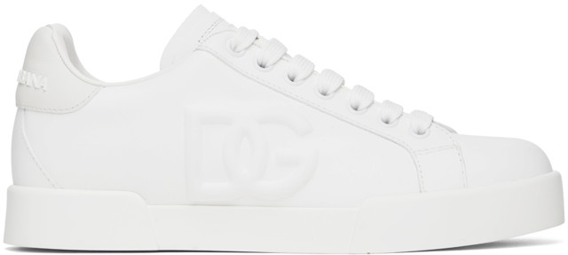 Sneakerek és cipők Dolce & Gabbana White Portofino DG Sneakers Fehér | CK1545AG084