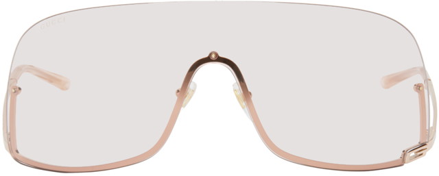 Napszemüveg Gucci Gold Mask-Shaped Sunglasses Fémes | GG1560S