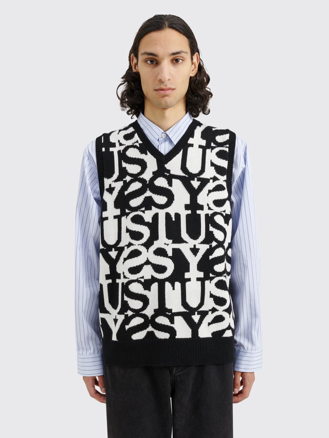 Mellények Stüssy Stacked Sweater Vest Fehér | 117192 1012