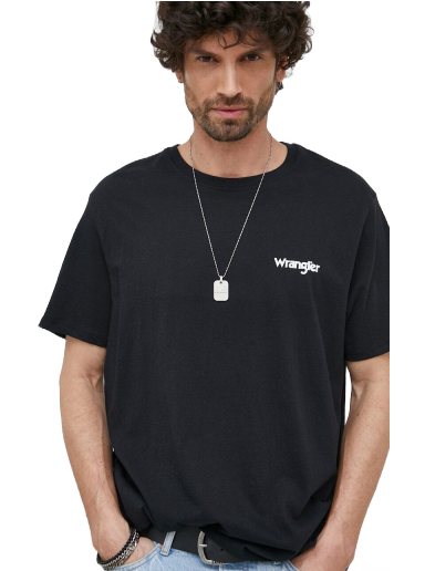 Póló Wrangler Cotton T-Shirt Fekete | W7BZFQE12