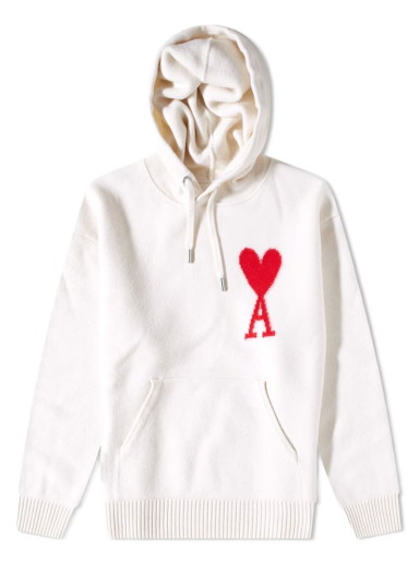 Sweatshirt AMI Large A Heart Knit Hoody Fehér | UKS802-018-154