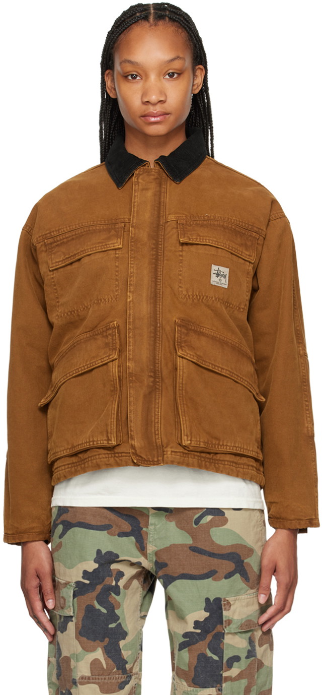 Dzsekik Stüssy Brown Shop Jacket Barna | 115589