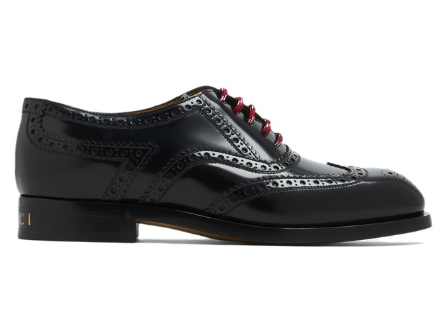 Sneakerek és cipők Gucci Lace Up Shoes Black Red Fekete | 723694 DS800 1000