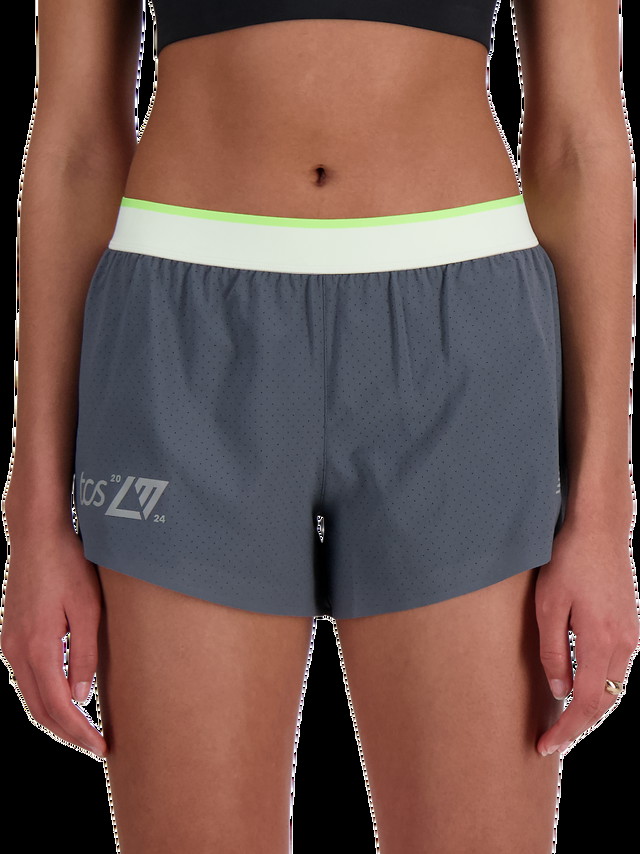 Rövidnadrág New Balance London Edition Race Day Split Short Szürke | ws41292d-gt