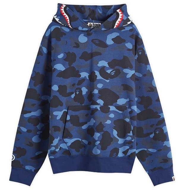 Sweatshirt BAPE A Bathing Ape Colour Camo Shark Pullover Hoodie Sötétkék | 001PPK301002M-NVY