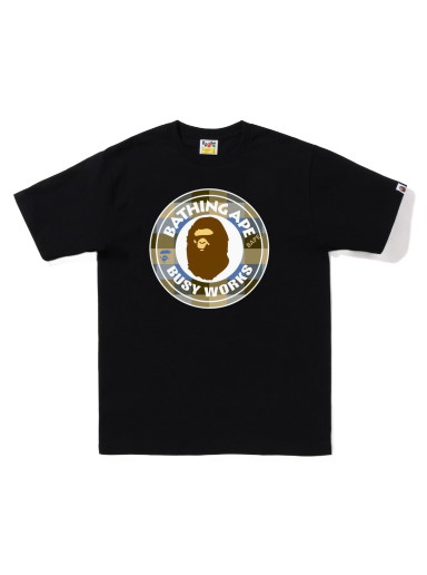 Póló BAPE Block Check Busy Works Tee Fekete | 1I80-110-033