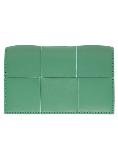 Pénztárca Bottega Veneta Intreccio Card Holder Zöld | 651396 V2PN1