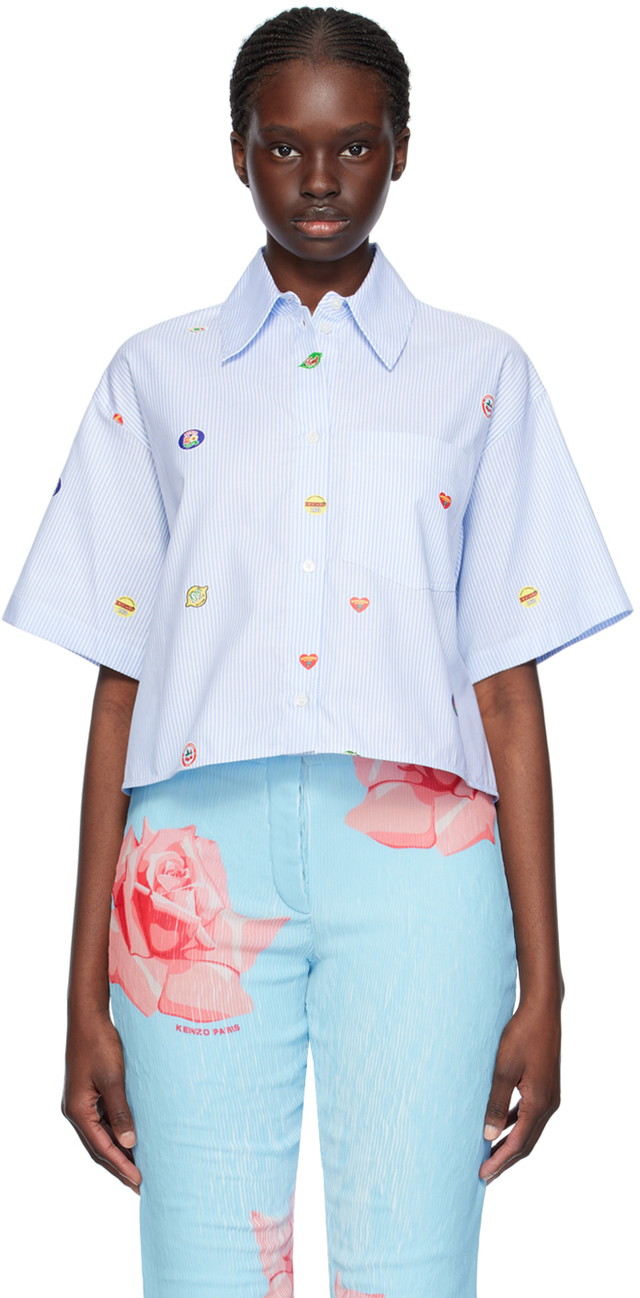 Ing KENZO Paris Fruit Stickers Shirt Kék | FE52CH2469A1