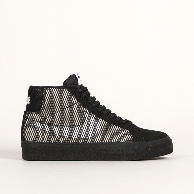 Sneakerek és cipők Nike SB Blazer Mid Prm Mesh White Black Fekete | FN6038-100