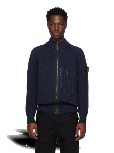 Pulóver Stone Island Perforated Sweater Sötétkék | 7815537B5