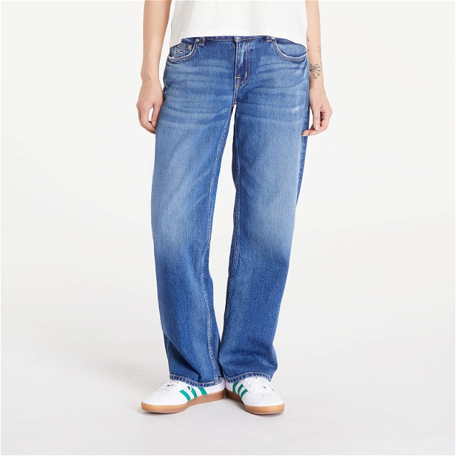 Sophie Low Rise Straight Distressed Jeans Denim Medium