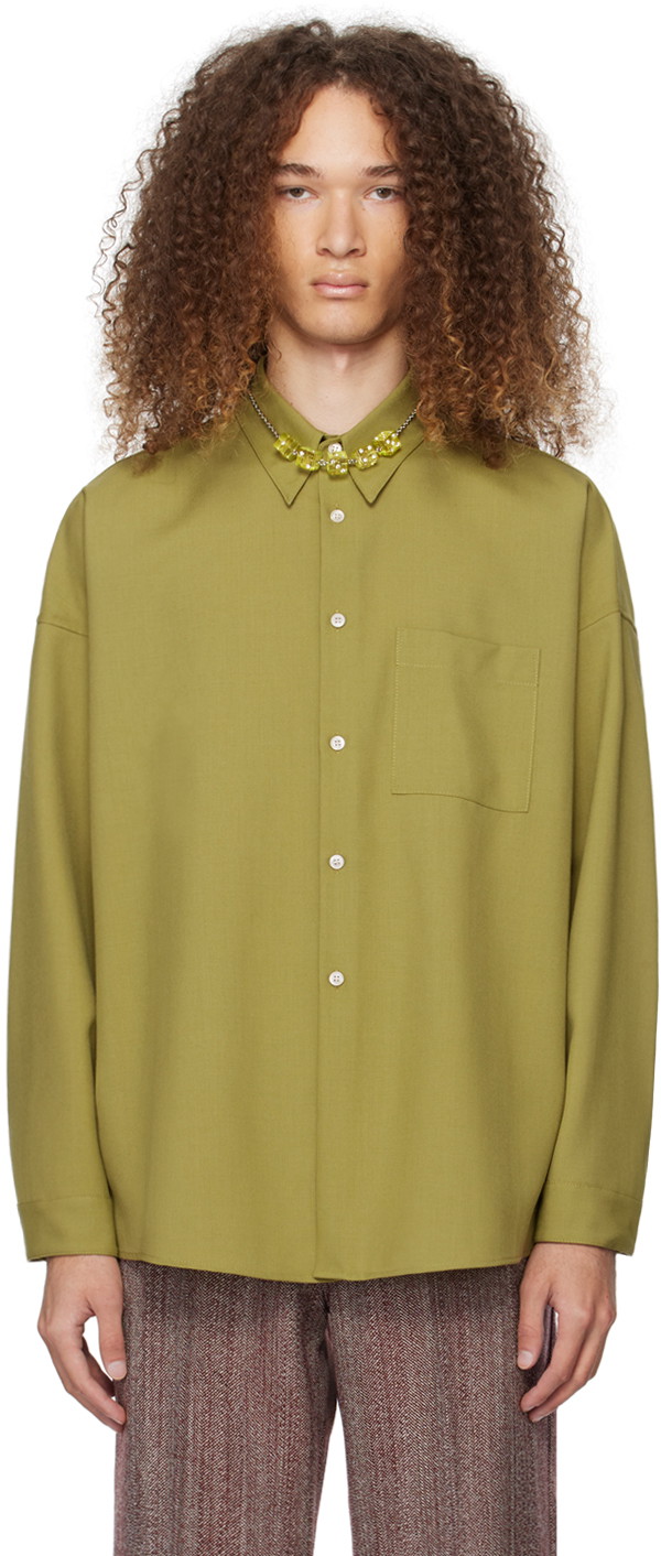 Ing Marni Button-Down Shirt Zöld | CUMU0061A3 TW839