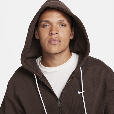 Sweatshirt Nike Solo Swoosh Full-Zip Hooded Sweatshirt Barna | DR0403-237, 3