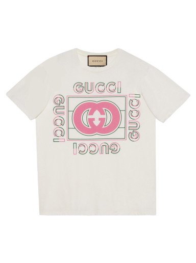 Póló Gucci Oversized Vintage Logo Print T-Shirt Bézs | 717422 XJEWG 9095