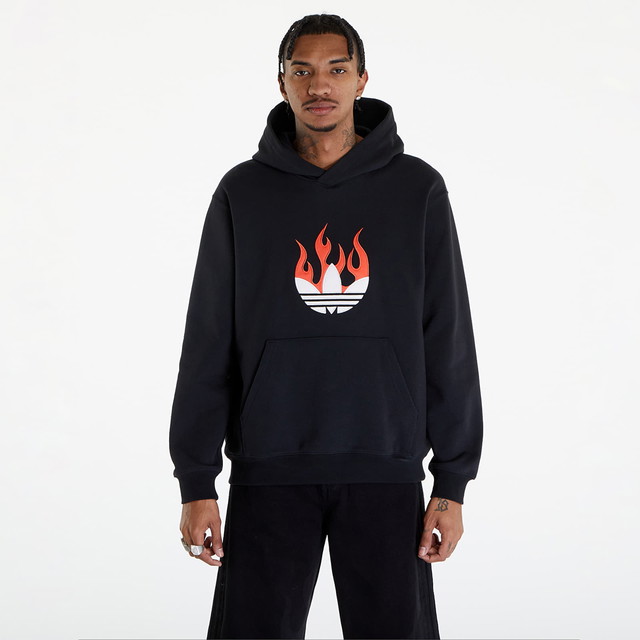 Flames Logo Hoodie Black