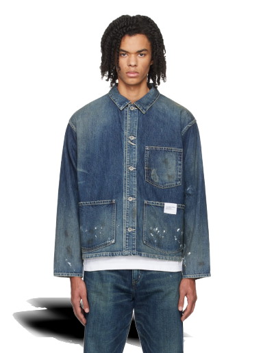 Dzsekik Neighborhood Washed Denim Jacket Sötétkék | 232XBNH-JKM03