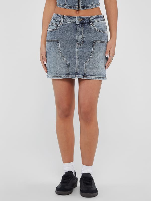 Rövidnadrág GUESS Originals Denim Mini Skirt Kék | W4GG53D4ON0