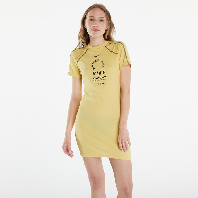 Ruha Nike Dresses Sportswear Short Sleeve Dress Saturn Gold Sárga | HF5955-700