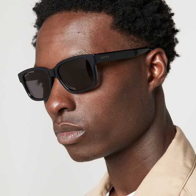 Napszemüveg Gucci Minimal Logo Acetate Rectangular Sunglasses Fekete | GG1583S-001