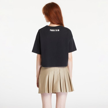 Crop topok Converse Proud To Be Oversized Cropped T-Shirt Black Fekete | 10027209-A01, 2
