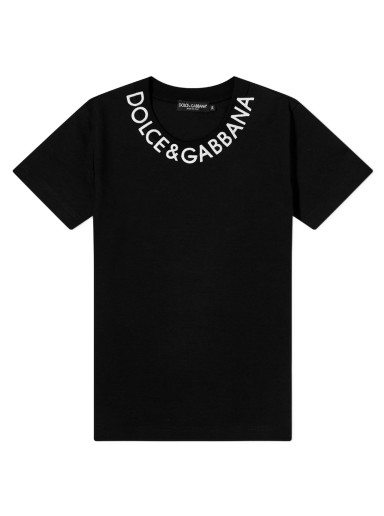 Póló Dolce & Gabbana Neck Logo Tee Fekete | F8T00ZFUGK4-N0000