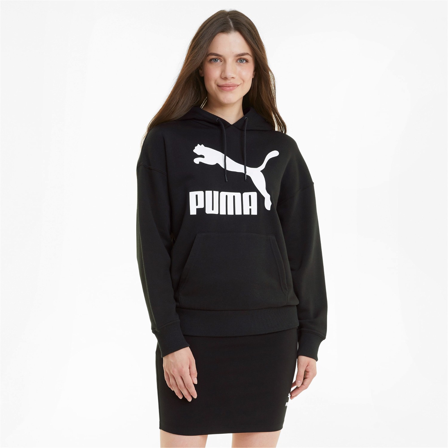 Sweatshirt Puma Classics Logo Hoodie Fekete | 530074_01, 0