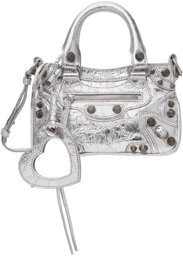 Kézitáskák Balenciaga Silver Neo Cagole Mini Bag Fémes | 7856900GT3Y