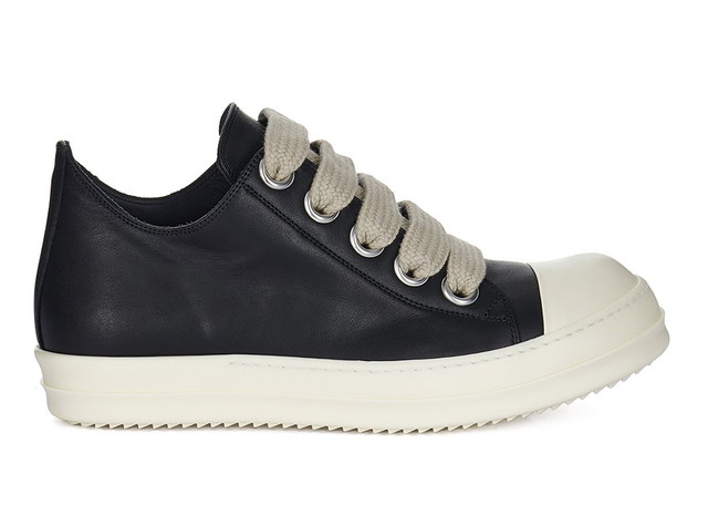 Sneakerek és cipők Rick Owens Porterville Jumbolaced Low Black Fekete | RU02D6893LCOW2-9811