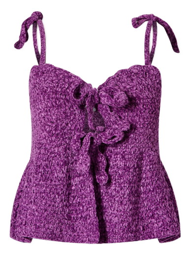 Trikók GANNI Velvet Crochet Bandeau Strap Top Orgona | K1884-492