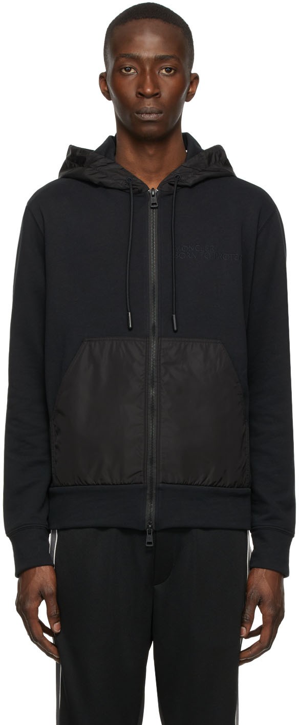 Sweatshirt Moncler Recycled Jersey Zip-Up Hoodie Fekete | H10918G00042899M4