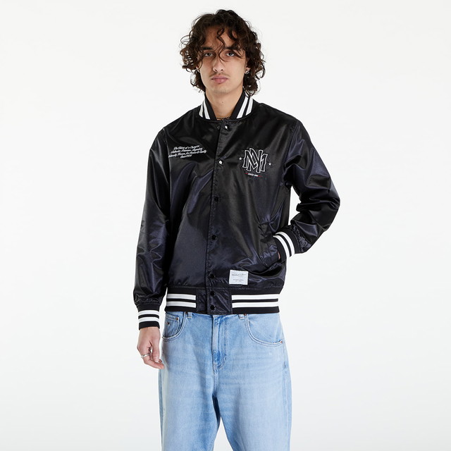 Bomber dzsekik Mitchell & Ness Branded 1904 Satin Jacket Black Fekete | OJBF6549-MNNYYPPPBLCK