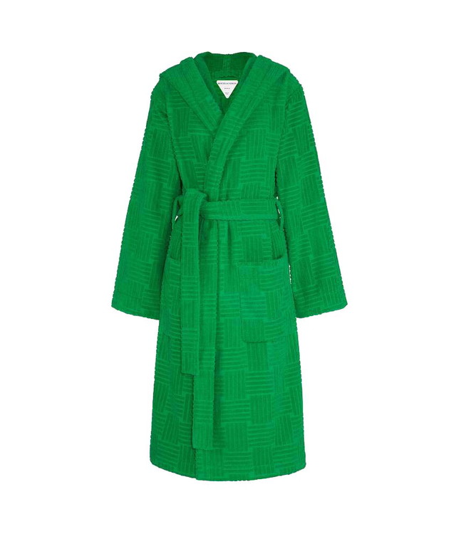 Flexstyle Bottega Veneta Intreccio Pattern Cotton Bathrobe Zöld | 656096 3V106 3707