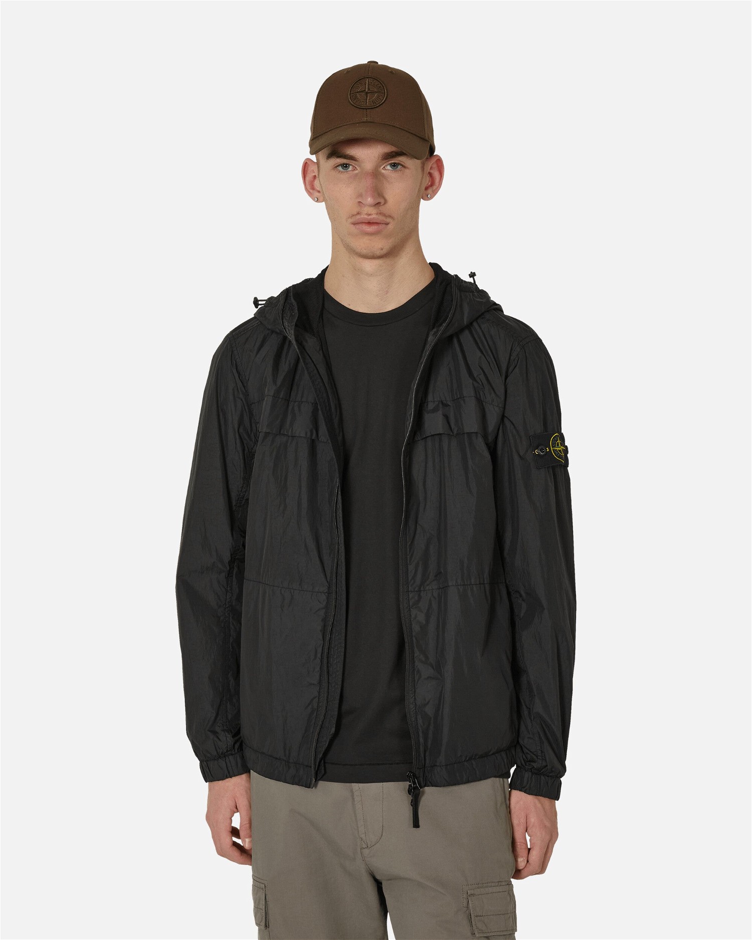 Dzsekik Stone Island Soft-Shell Hooded Jacket Fekete | 801540922 V0029, 1