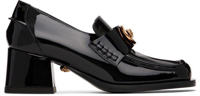 Ruházat Versace Black Alia Patent Loafer Heels Fekete | 1012169_D2VE_1B00V