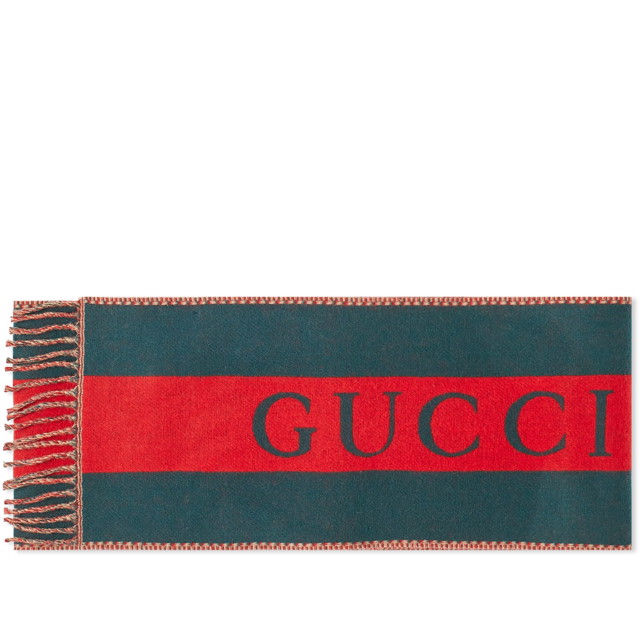 Sálak és kendők Gucci Double Web Scarf Zöld | 765626-4G200-3179