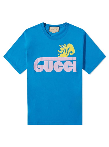 Póló Gucci Animal Logo Tee Kék | 548334-XJEUJ-4199