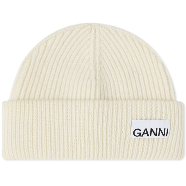 Beanie sapkák GANNI Rib Knit Beanie Bézs | A5627-135