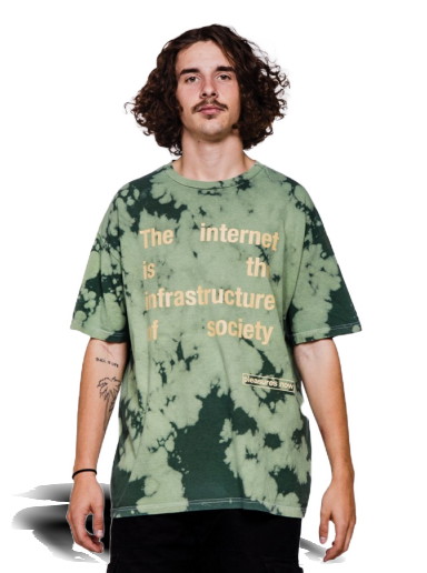 Póló Pleasures Internet Dyed T-Shirt Zöld | P21F049