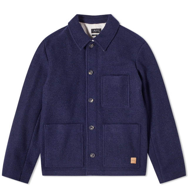 Dzsekik A.P.C. Emile Wool Chore Jacket Sötétkék | WOAQJ-H02933-IAK