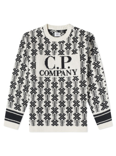 Pulóver C.P. Company Wool Jacquard Crewneck Var.01 Fekete | 15CMKN234A-006633J-V01