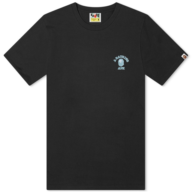 Póló BAPE A Bathing Ape College One Point T-Shirt Fekete | 001TEK301302M-BLK