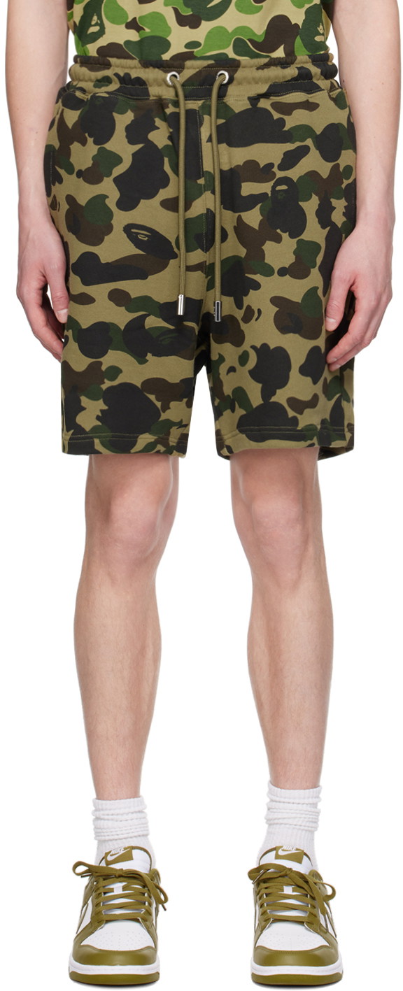 BAPE Khaki 1st Camo Ape Head One Point Shorts