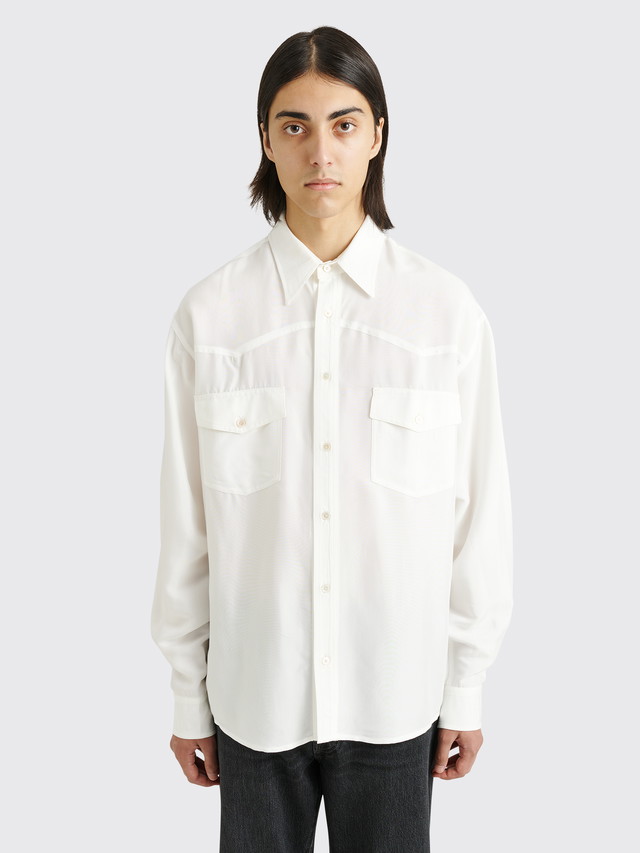 Ing Acne Studios Button-Up Western Shirt Off White Fehér | FN-MN-SHIR000699