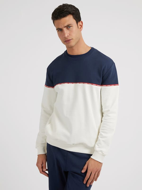 Sweatshirt GUESS Color Block Sweatshirt Sötétkék | Z3GQ12KBPV0