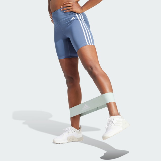 Leggings adidas Performance Training Essentials 3-Stripes High-Waisted Short Kék | IS4208