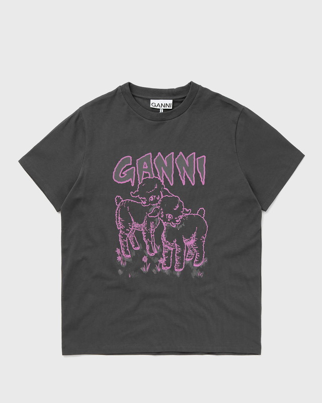 Póló GANNI Basic Jersey Lambs Relaxed T-shirt Fekete | T3993-490